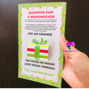 CARTÃO NATALINO PARA REUNIÃO DE PAIS E RESPONSÁVEIS