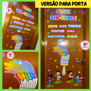 Painel Bem-Vindos - Pintando Novos Começos - VERSÃO PARA PORTA